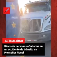 Dieciséis personas afectadas en un accidente de tránsito en Monseñor Nouel