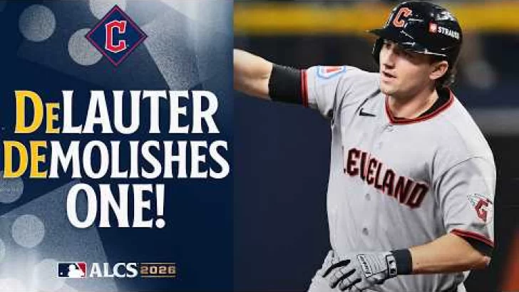 Chase DeLauter sacude jonrón en el Juego 1 de la ALCS | 1er. Jonrón Postemporada de Chase DeLauters | Las instantáneas MLB ALCS