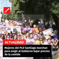 Mujeres del PLD Santiago marchan para exigir al Gobierno bajar precios de la comida