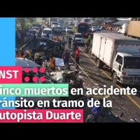 Cinco muertos en accidente de tránsito en tramo de la autopista Duarte