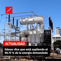 Edesur dice que está supliendo el 98.75 % de la energía demandada