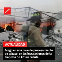 Fuego en una nave de procesamiento de tabaco, en las instalaciones de la empresa de Arturo Fuente