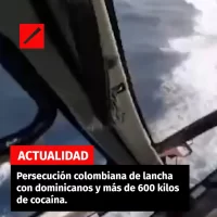 Persecución colombiana de lancha con dominicanos y más de 600 kilos de cocaína