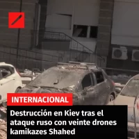 Destrucción en Kiev tras el ataque ruso con veinte drones kamikazes Shahed