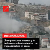 Cinco palestinos muertos y 91 heridos en enfrentamientos con tropas israelíes en Yenín