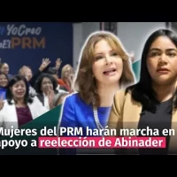 Frente de mujeres del PRM marcha en apoyo a reelección de Luis Abinader