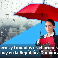 Aguaceros y tronadas es el pronóstico del clima para hoy en la República Dominicana