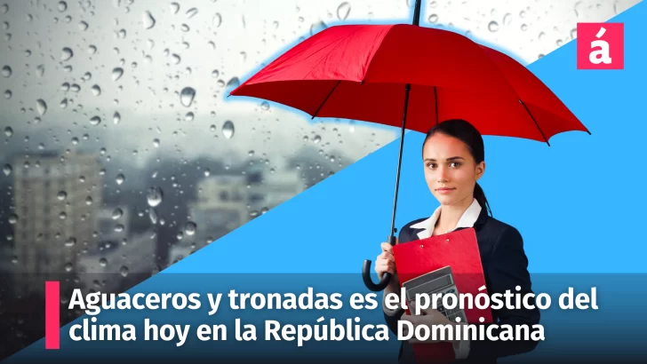 Aguaceros y tronadas es el pronóstico del clima para hoy en la República Dominicana