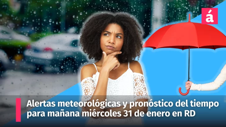 Pronóstico del tiempo para mañana miércoles 31 de enero y las alertas para las provincias en República Dominicana