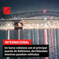 Un barco colisiona con el principal puente de Baltimore, derribándolo mientras pasaban vehículos