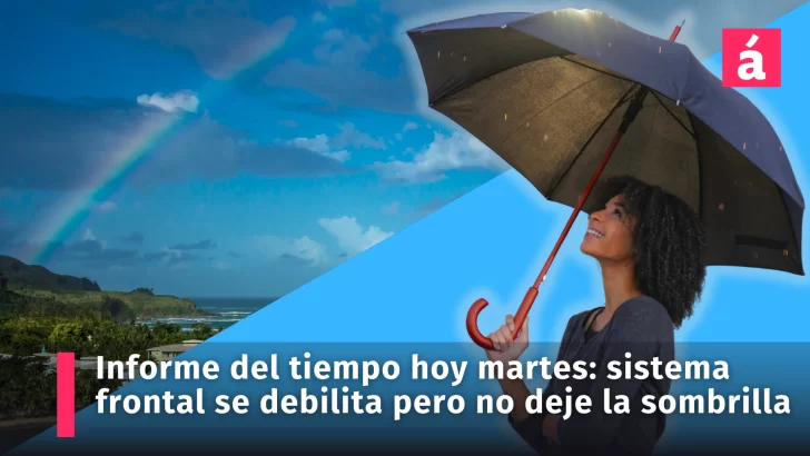 Informe del tiempo en República Dominicana hoy martes: sistema frontal se debilita pero lleve su sombrilla