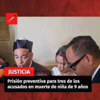 Prisión preventiva para tres de los acusados en muerte de niña de 9 años