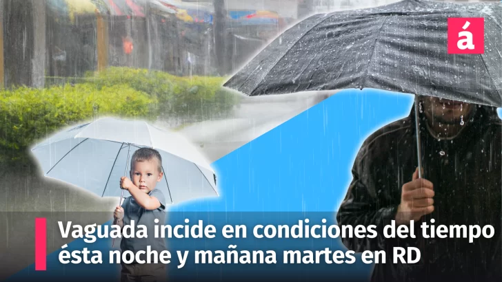 Vaguada incide en las condiciones del tiempo de esta noche y mañana martes en República Dominicana