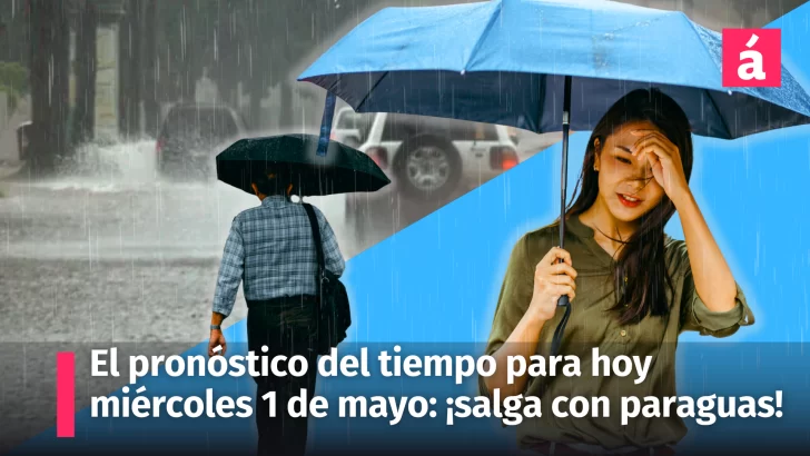 Las condiciones del tiempo de hoy miércoles 1 de mayo en RD: salga con su paraguas