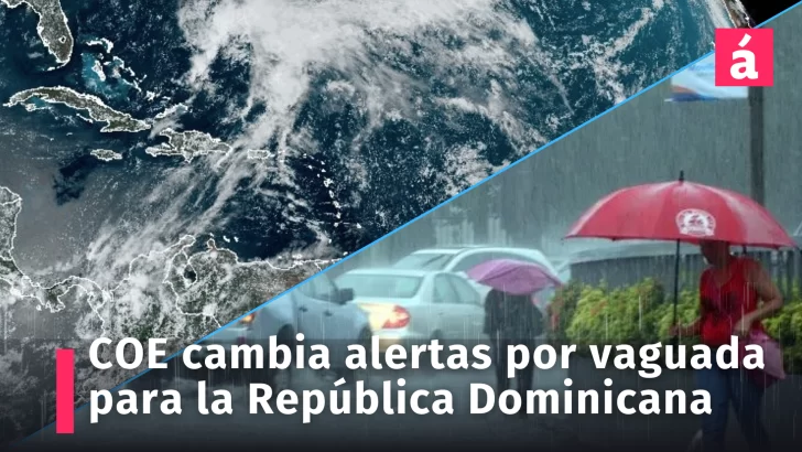 Boletín de las 2pm del COE con las alertas para República Dominicana por incidencia de vaguada