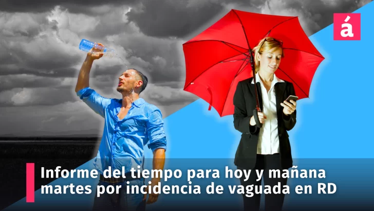 Clima: pronóstico del tiempo para hoy lunes y mañana martes por incidencia de vaguada y onda tropical en República Dominicana