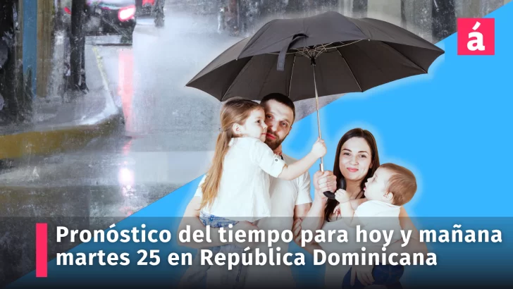 Informe del tiempo para hoy lunes y mañana martes 25 de junio en la República Dominicana