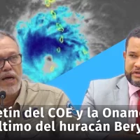 Boletín del COE y la Onamet con los últimos datos sobre el huracán Beryl