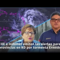 COE e Indomet emiten alertas por pronóstico de acumulados de lluvias ante Tormenta Tropical Ernesto