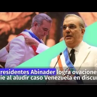 Abinader logró dos ovaciones de pie cuando aludió a Venezuela en su discurso de posesión