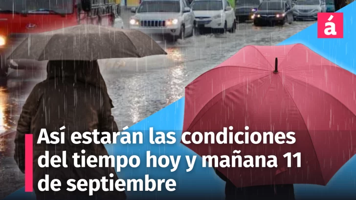 Pronóstico del tiempo para la República Dominicana: hoy 10 y mañana miércoles 11 de septiembre