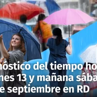 Clima en República Dominicana: Pronóstico del tiempo para hoy viernes 13 y mañana sábado 14 de septiembre