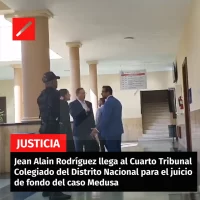 Jean Alain Rodríguez llega al Cuarto Tribunal Colegiado del Distrito Nacional para el juicio de fondo del caso Medusa