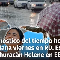 Clima para la República Dominicana: Pronóstico del tiempo de hoy jueves 26 y mañana viernes 27 de septiembre. Estatus del huracán Helene en EE.UU.