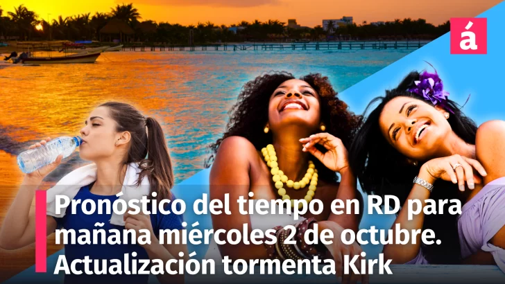 Informe del tiempo para esta noche y mañana miércoles 2 de octubre, así como la actualización sobre la tormenta tropical Kirk