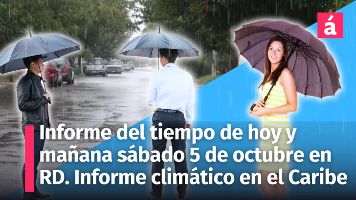 Clima para la República Dominicana: Pronóstico del tiempo de hoy viernes 4 y mañana sábado 5 de octubre. También la actualidad climática