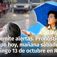 Pronóstico del tiempo para República Dominicana de hoy, mañana sábado 12 y el domingo 13 de octubre. COE emite alerta por vaguada, no deje su sombrilla