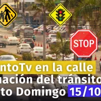 Así está el tránsito en la Av. Alma Máter y en la Av. Tiradentes a esta hora. AcentoTv en las calles de Santo Domingo