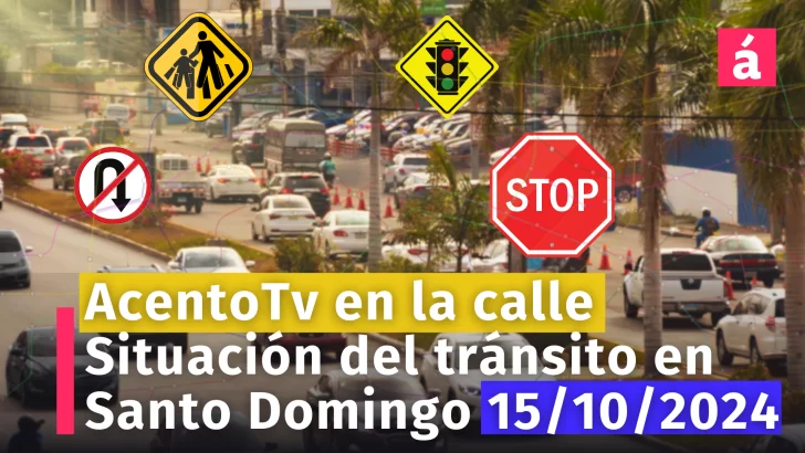 Así está el tránsito en la Av. Alma Máter y en la Av. Tiradentes a esta hora. AcentoTv en las calles de Santo Domingo