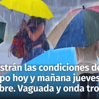 Clima en República Dominicana: Pronóstico del tiempo para hoy miércoles 23 y mañana jueves 24 de octubre. Vaguada y onda tropical seguirán incidiendo