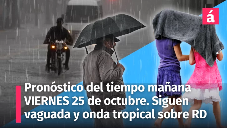 Mañana viernes 25 de octubre así será el pronóstico del tiempo para la República Dominicana. ¡No deje la sombrilla!