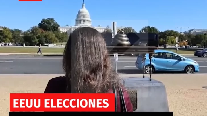 Instalan monumento en forma de excremento para honrar el asalto al Capitolio de Estados Unidos