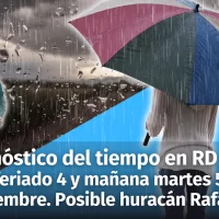 Pronóstico del tiempo en República Dominicana para el feriado del 4 de noviembre y mañana martes 5. Situación ciclónica en el Atlántico. Alerta en Valencia.