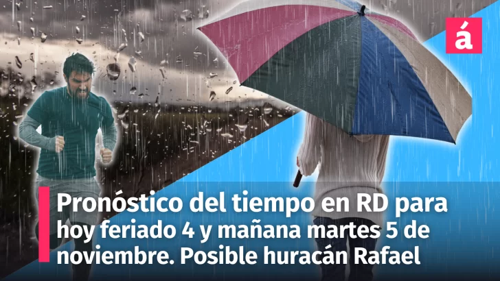 Pronóstico del tiempo en República Dominicana para el feriado del 4 de noviembre y mañana martes 5. Situación ciclónica en el Atlántico. Alerta en Valencia.