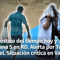 Pronóstico del tiempo en República Dominicana para mañana 5: Lluvias dispersas y alerta por Tormenta Tropical Rafael; situación crítica en Valencia por fuertes lluvias