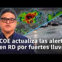 COE actualiza las ALERTAS por fuertes lluvias para las provincias de la República Dominicana