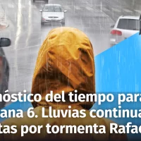 Pronóstico para República Dominicana para mañana miércoles 6 de noviembre: Lluvias continuas y alertas por tormenta Rafael; situación crítica en el Caribe