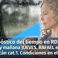 Pronóstico del Tiempo y Alertas Meteorológicas en la República Dominicana para HOY y mañana JUEVES 7 de noviembre. Rafael se convierte en huracán Cat.1