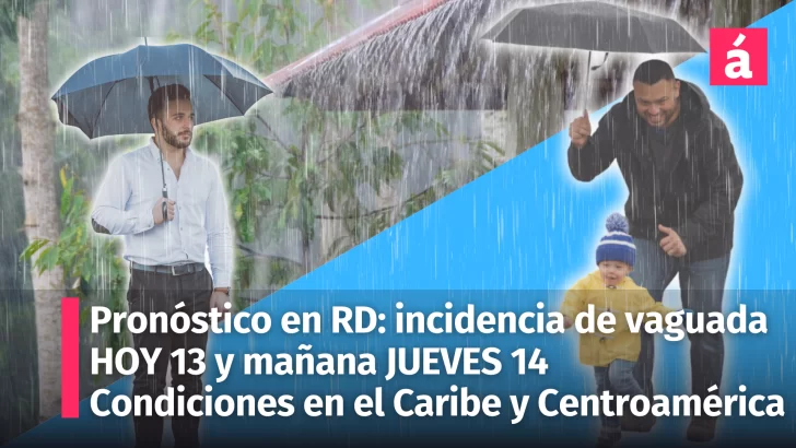 Pronóstico del tiempo para República Dominicana: disminuyen las lluvias, pero persiste vaguada hoy y mañana 14 de noviembre. Condiciones en el Caribe