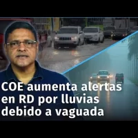 COE aumenta las alertas en RD por intensas lluvias debido vaguada y sistema frontal