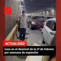 Caos en el desnivel de la 27 de Febrero por amenaza de explosión