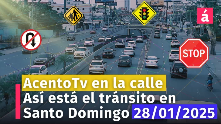 Situación del tránsito en la Calle Carmen Mendoza de Cornielle. AcentoTV en las calles de Santo Domingo