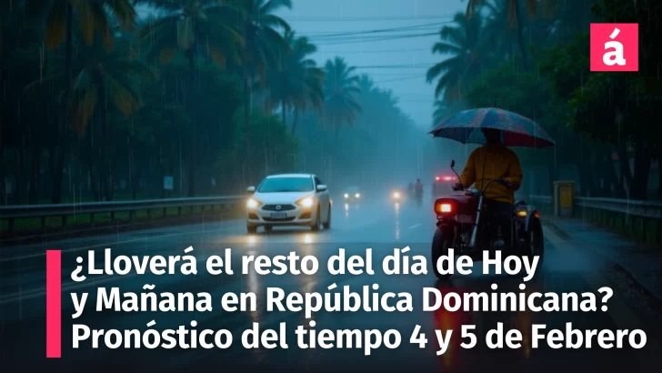 Pronóstico del tiempo para República Dominicana para el resto de Hoy 4 y Mañana Miércoles 5 de febrero: Temperaturas agradables, ¿Lloverá?