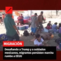 Desafiando a Trump y a soldados mexicanos, migrantes persisten marcha rumbo a EEUU
