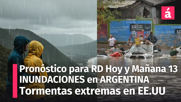 Pronóstico del Tiempo variado hoy y mañana en República Dominicana. ¡Atención a tormentas extremas en EE.UU. y devastación en Argentina! 🌪️🌊