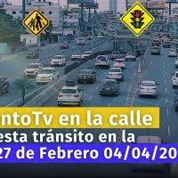 El tránsito  a esta hora en la Av, 27 de Febrero, en Santo Domingo
